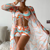 Elisa | Set bikini in tre pezzi con stampa