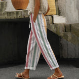 Liliana | Pantaloni casual a righe multicolori
