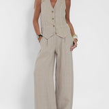 Daniela | Completo con gilet abbottonato e pantaloni ampi