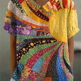 Susanna | Camicia patchwork con motivo a raggi di sole