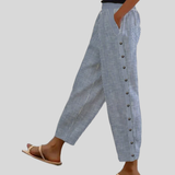 Nicoletta | Pantaloni a righe con bottoni