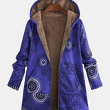 Elda | Felpa in pile blu navy con motivo mandala