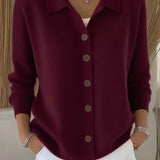 Michela | Cardigan con colletto da camicia e bottoni