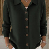 Michela | Cardigan con colletto da camicia e bottoni
