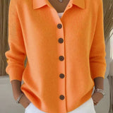 Michela | Cardigan con colletto da camicia e bottoni