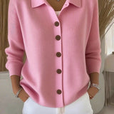 Michela | Cardigan con colletto da camicia e bottoni