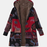 Grazia | Giacca boho patchwork con cappuccio e motivo astratto