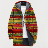 Viviana | Cardigan con cappuccio e righe etniche colorate
