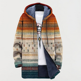Carlotta | Cardigan con cappuccio e righe autunnali