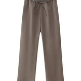 Tatiana | Completo elegante in raso con blusa asimmetrica