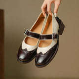 Mirella | Mary Jane in pelle stile brogue