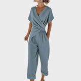 Sabrina | Completo due pezzi con top incrociato e pantaloni cropped