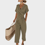 Sabrina | Completo due pezzi con top incrociato e pantaloni cropped