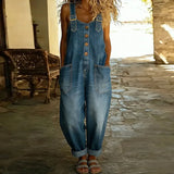 Angelica | Salopette vintage in morbido cotone effetto denim