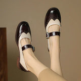 Mirella | Mary Jane in pelle stile brogue