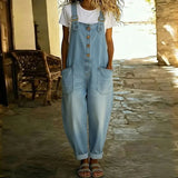 Angelica | Salopette vintage in morbido cotone effetto denim