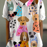 Rosaria | Camicia con stampa di cani