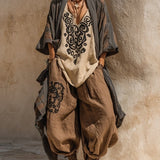 Vanna | Completo tre pezzi in stile boho con stampa artistica