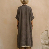 Matilde | Completo tre pezzi grigio scuro e marrone con stampa tribale