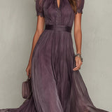 Katia | Abito lungo in chiffon in stile vintage