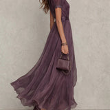 Katia | Abito lungo in chiffon in stile vintage
