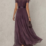 Katia | Abito lungo in chiffon in stile vintage