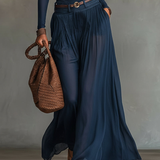 Adele | Completo con top a spalle scoperte e gonna blu navy