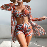 Elisa | Set bikini in tre pezzi con stampa