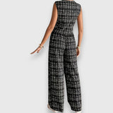 Stella | Completo due pezzi a quadri con scollo a V