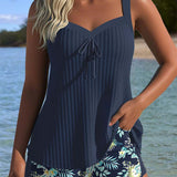 Serena | Tankini a righe con pantaloncino da spiaggia