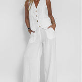 Daniela | Completo con gilet abbottonato e pantaloni ampi