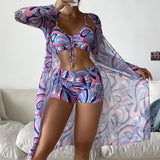Elisa | Set bikini in tre pezzi con stampa