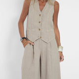 Daniela | Completo con gilet abbottonato e pantaloni ampi