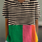 Evelina | Camicia a righe e blocchi di colore