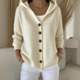 Monica | Cardigan con cappuccio e bottoni