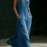Daniela | Abito lungo in denim con bottoni