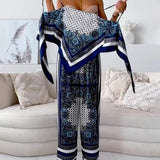 Mara | Completo due pezzi con top a lacci e pantaloni per le vacanze