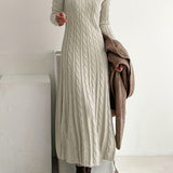 Evelina | Abito lungo in maglia a trecce