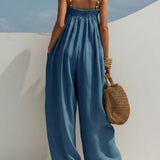 Nicole | Salopette in jeans a gamba larga