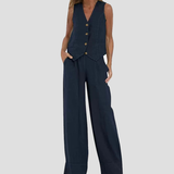 Daniela | Completo con gilet abbottonato e pantaloni ampi