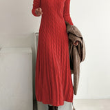 Evelina | Abito lungo in maglia a trecce