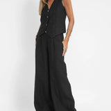 Daniela | Completo con gilet abbottonato e pantaloni ampi
