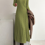 Evelina | Abito lungo in maglia a trecce