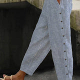 Nicoletta | Pantaloni a righe con bottoni