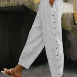 Nicoletta | Pantaloni a righe con bottoni