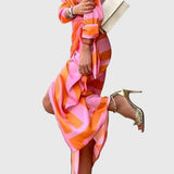 Luisa | Abito a portafoglio elegante con stampa