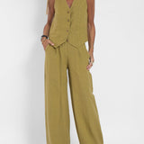 Daniela | Completo con gilet abbottonato e pantaloni ampi