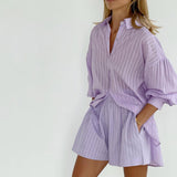 Giada | Completo con camicia abbottonata e shorts ariosi