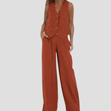 Daniela | Completo con gilet abbottonato e pantaloni ampi