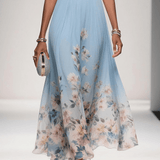 Lisa | Abito lungo in chiffon a fiori con scollo a V